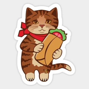 Burrito Cat Sticker